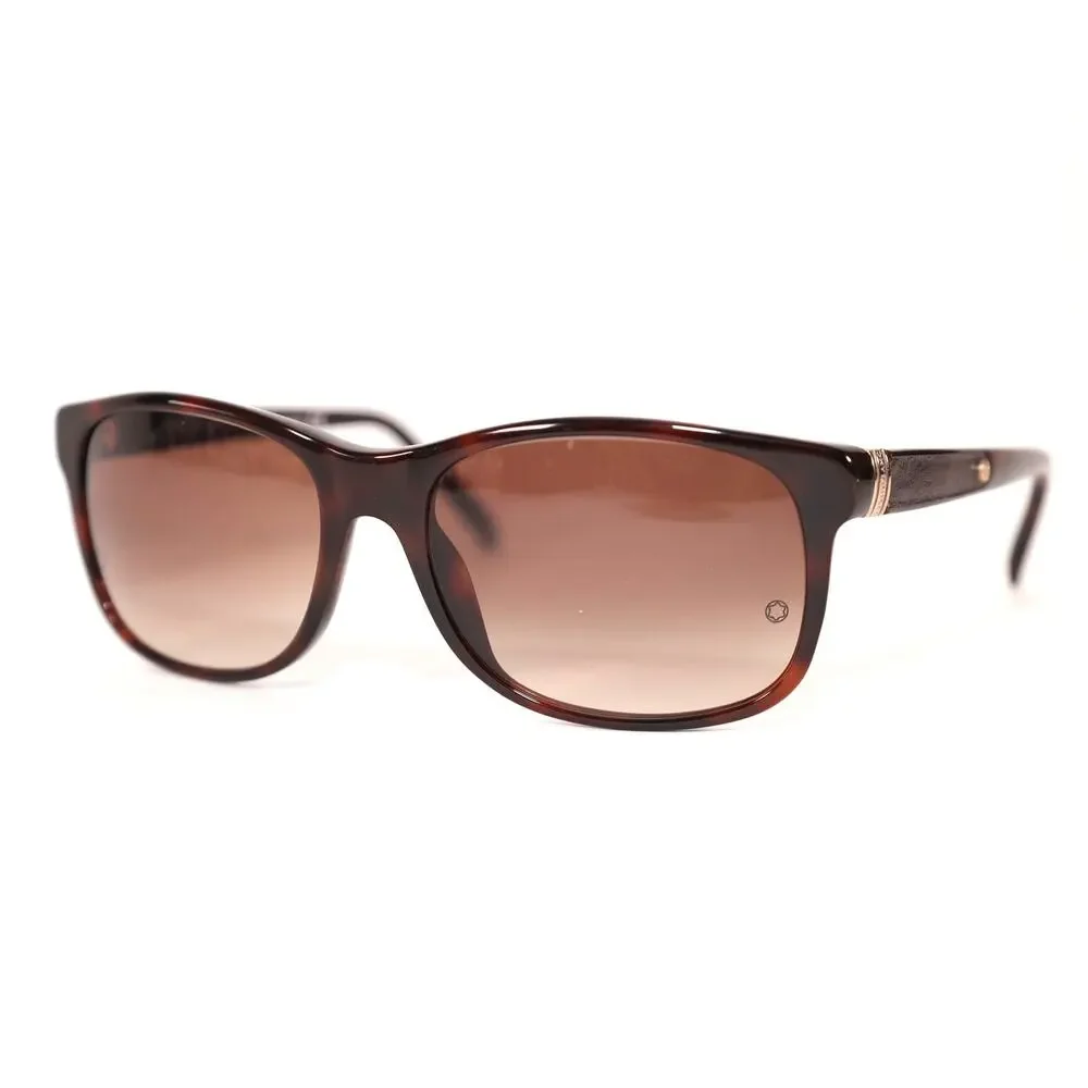 Montblanc Rectangle Men's Designer Sunglasses - Dark Brown Havana/Brown - NWT